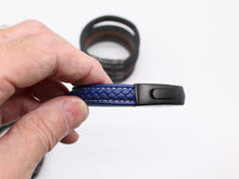 Load image into Gallery viewer, Men's Leather Bracelet/Wristband With Brushed Matt Black Spring Clasp