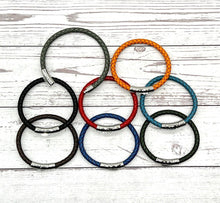 Load image into Gallery viewer, Men's Braided Leather Bracelet Wristband With Chrome Metal Button Clasp