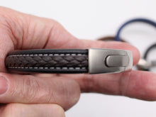 Load image into Gallery viewer, Men's Leather Bracelet/Wristband With Brushed Metal Spring Clasp
