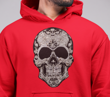 Load image into Gallery viewer, Skull  Hoodie with  Black & Silver Rheinstones