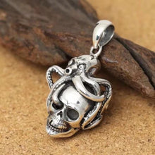 Load image into Gallery viewer, 925 Hallmarked Sterling Silver Skull & Silver Colour Octopus Head Pendant