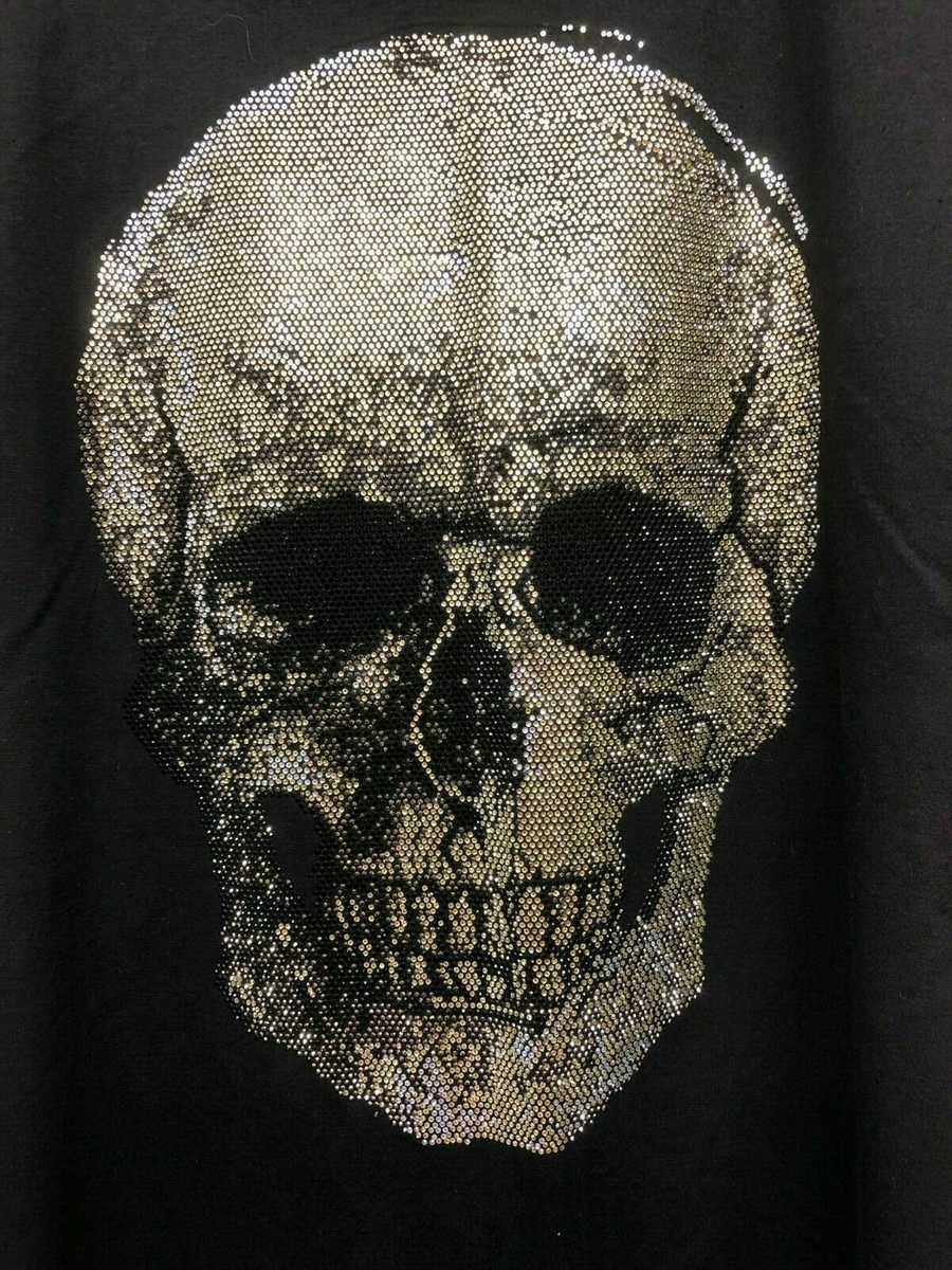 Large Skull Diamante Rhinestone Crystal T shirt – Skulls and Souls