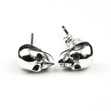 Load image into Gallery viewer, 925 Sterling Silver Skull Unisex  Punk Gothic Statement  Stud Earrings