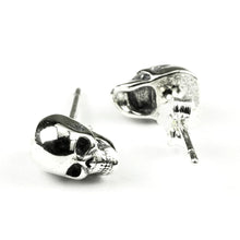 Load image into Gallery viewer, 925 Sterling Silver Skull Unisex  Punk Gothic Statement  Stud Earrings