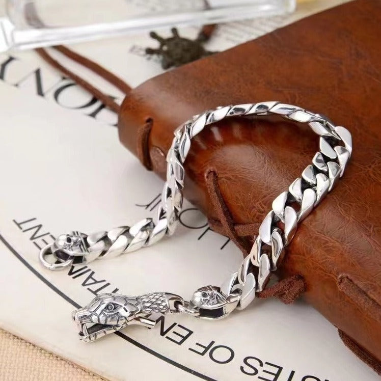 Solid silver cuban hot sale link bracelet