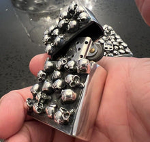 Load image into Gallery viewer, Solid 925 Sterling Silver Skull Lighter  Hallmarked