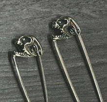 Load image into Gallery viewer, 925 Sterling Silver Skull Safety Pin Necklace Pendant