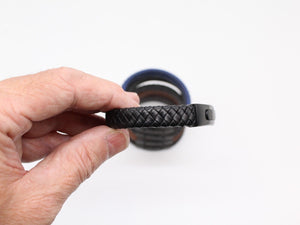 Men's Leather Bracelet/Wristband With Brushed Matt Black Spring Clasp