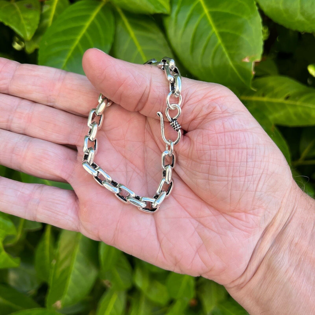 Hallmarked  925 Sterling Silver Bracelet with hook fastener