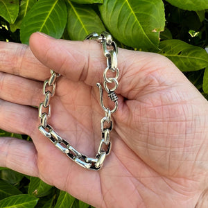 Hallmarked  925 Sterling Silver Bracelet with hook fastener