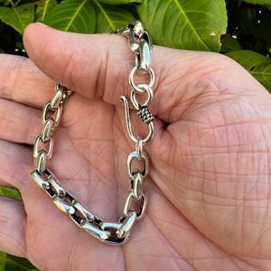 Hallmarked  925 Sterling Silver Bracelet with hook fastener