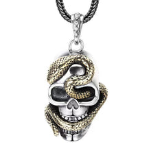 Load image into Gallery viewer, Skull Pendant Biker Rock Punk Solid 925 Sterling Silver