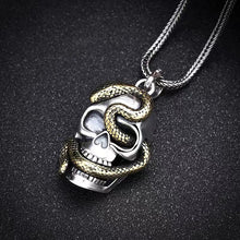 Load image into Gallery viewer, Skull Pendant Biker Rock Punk Solid 925 Sterling Silver