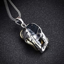 Load image into Gallery viewer, Skull Pendant Biker Rock Punk Solid 925 Sterling Silver