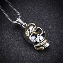 Load image into Gallery viewer, Skull Pendant Biker Rock Punk Solid 925 Sterling Silver