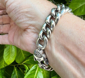 Hallmarked Solid 925 Sterling Silver  Chunky Heavy Bracelet