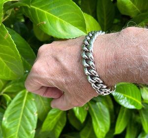 Hallmarked Solid 925 Sterling Silver  Chunky Heavy Bracelet