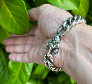 Hallmarked Solid 925 Sterling Silver  Chunky Heavy Bracelet