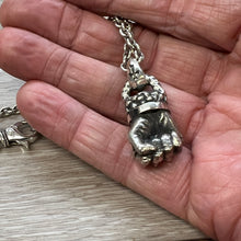 Load image into Gallery viewer, Real Solid 925 Sterling Silver Pendant Destiny Hercules's Fist Gothic Hallmarked