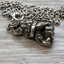 Load image into Gallery viewer, Real Solid 925 Sterling Silver Pendant Destiny Hercules's Fist Gothic Hallmarked