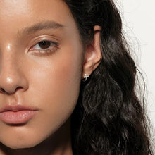 Load image into Gallery viewer, Silver Cross Half Hoop Earrings *Sterling Silver * Cross jewellery ( 1Pair )