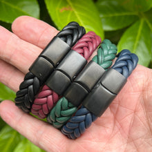 Load image into Gallery viewer, Chunky 12mm Braided Leather Bracelet For Men Or Women