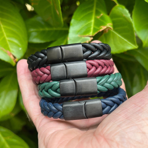 Chunky 12mm Braided Leather Bracelet For Men Or Women