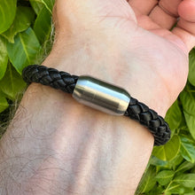 Load image into Gallery viewer, 8mm Round Braided Leather Bracelet