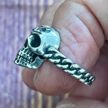 Load image into Gallery viewer, 925 Silver Skull Skeleton Pinky Ring