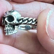 Load image into Gallery viewer, 925 Silver Skull Skeleton Pinky Ring