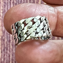Load image into Gallery viewer, 925 Sterling Silver Single And Double Curb Chain Link Design Rings