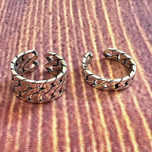 Load image into Gallery viewer, 925 Sterling Silver Single And Double Curb Chain Link Design Rings