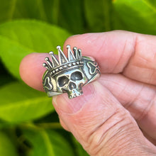 Load image into Gallery viewer, Crowned Skull Ring Hallmarked 925 Silver Sizeable