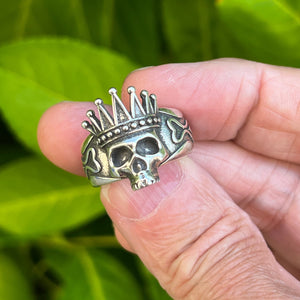 Crowned Skull Ring Hallmarked 925 Silver Sizeable