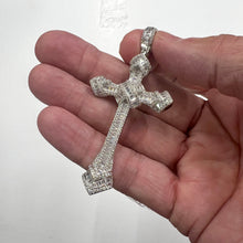 Load image into Gallery viewer, Sterling Silver CZ Cross Pendant