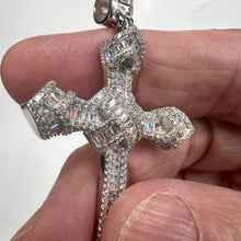 Load image into Gallery viewer, Sterling Silver CZ Cross Pendant