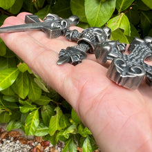 Load image into Gallery viewer, Heavy Oxidised Solid 925 Sterling Silver Skull Cross