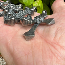 Load image into Gallery viewer, Heavy Oxidised Solid 925 Sterling Silver Skull Cross