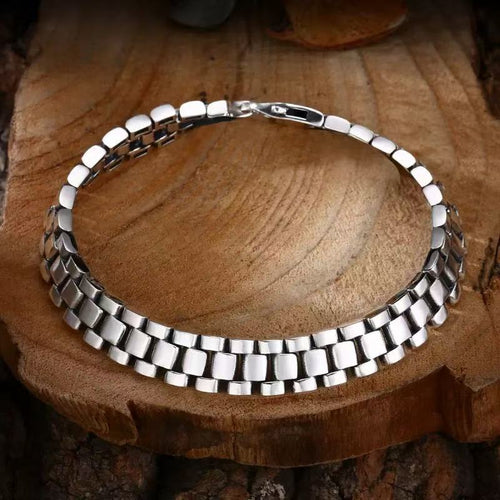 Elegant 925 Sterling Silver 3 Row Bracelet for Men or women