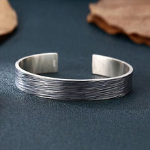 Load image into Gallery viewer, Sterling Silver Men's Cuff Bracelet,Hammered Open Wrist Cuff