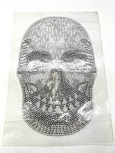 Sparkling Diamante Rhinestone  Skeleton Head  Hotfix  Iron On Transfer