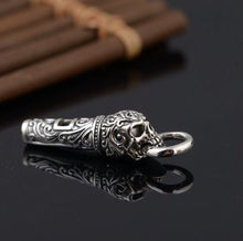 Load image into Gallery viewer, 925 Hallmarked Sterling Silver Carved Skull Whistle Pendant