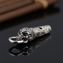 Load image into Gallery viewer, 925 Hallmarked Sterling Silver Carved Skull Whistle Pendant