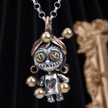 Load image into Gallery viewer, Sterling Silver 925 Voodoo Doll Pendant Necklace with a free 60cm 2mm steel chain Pendant