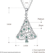 Load image into Gallery viewer, Christmas Tree Necklace Pendant in Silver or Gold with Free Chain