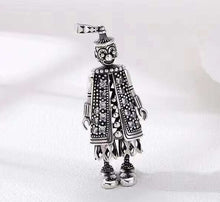 Load image into Gallery viewer, Large Sterling Silver  Hallmarked 3D Articulated Clown Pendant