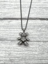 Load image into Gallery viewer, Stunning Silver Tone Diamante Statement Teddy Bear Pendant 60cm Chain Necklace