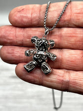 Load image into Gallery viewer, Stunning Silver Tone Diamante Statement Teddy Bear Pendant 60cm Chain Necklace