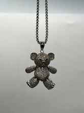 Load image into Gallery viewer, Stunning Silver Tone Diamante Statement Teddy Bear Pendant 60cm Chain Necklace