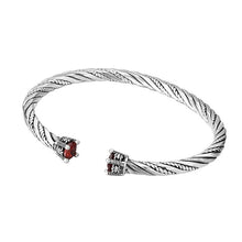 Load image into Gallery viewer, Hallmarked 925 Sterling Silver Twisted Bangle With Stones
